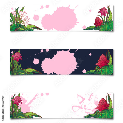 Tropical Floral horisontal Badges