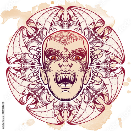 Lilith sketch on grunge background