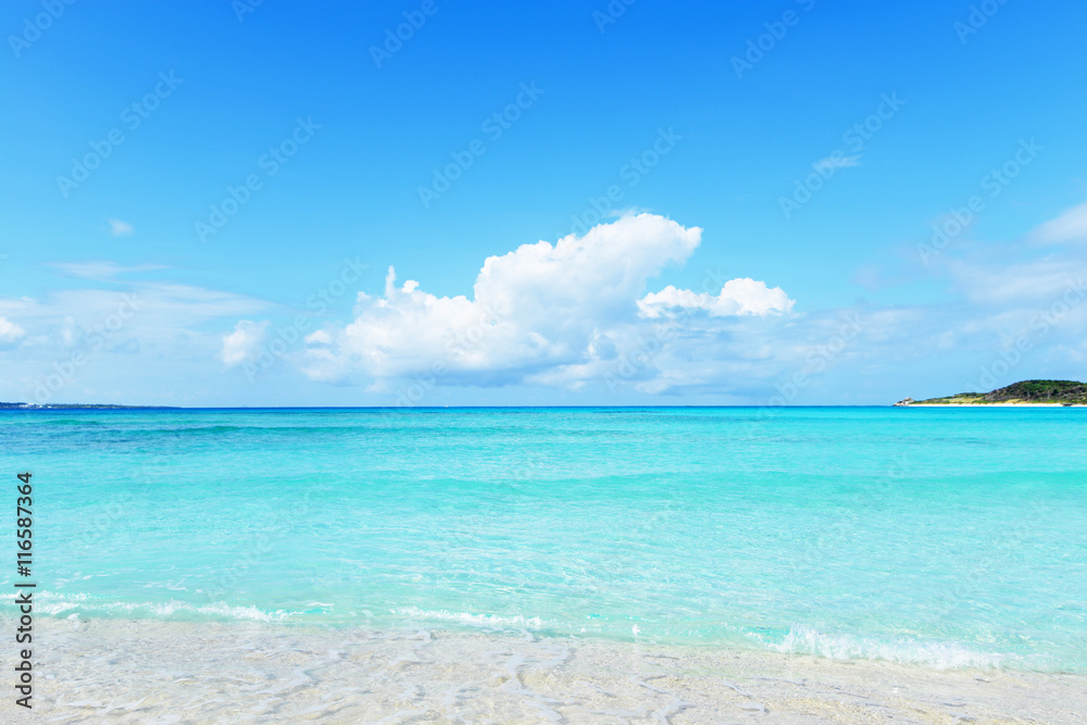 Fototapeta premium 沖縄の美しい海とさわやかな空