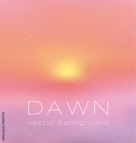 Murais de parede sunrise pastel pink concept background. dawn vector illustration