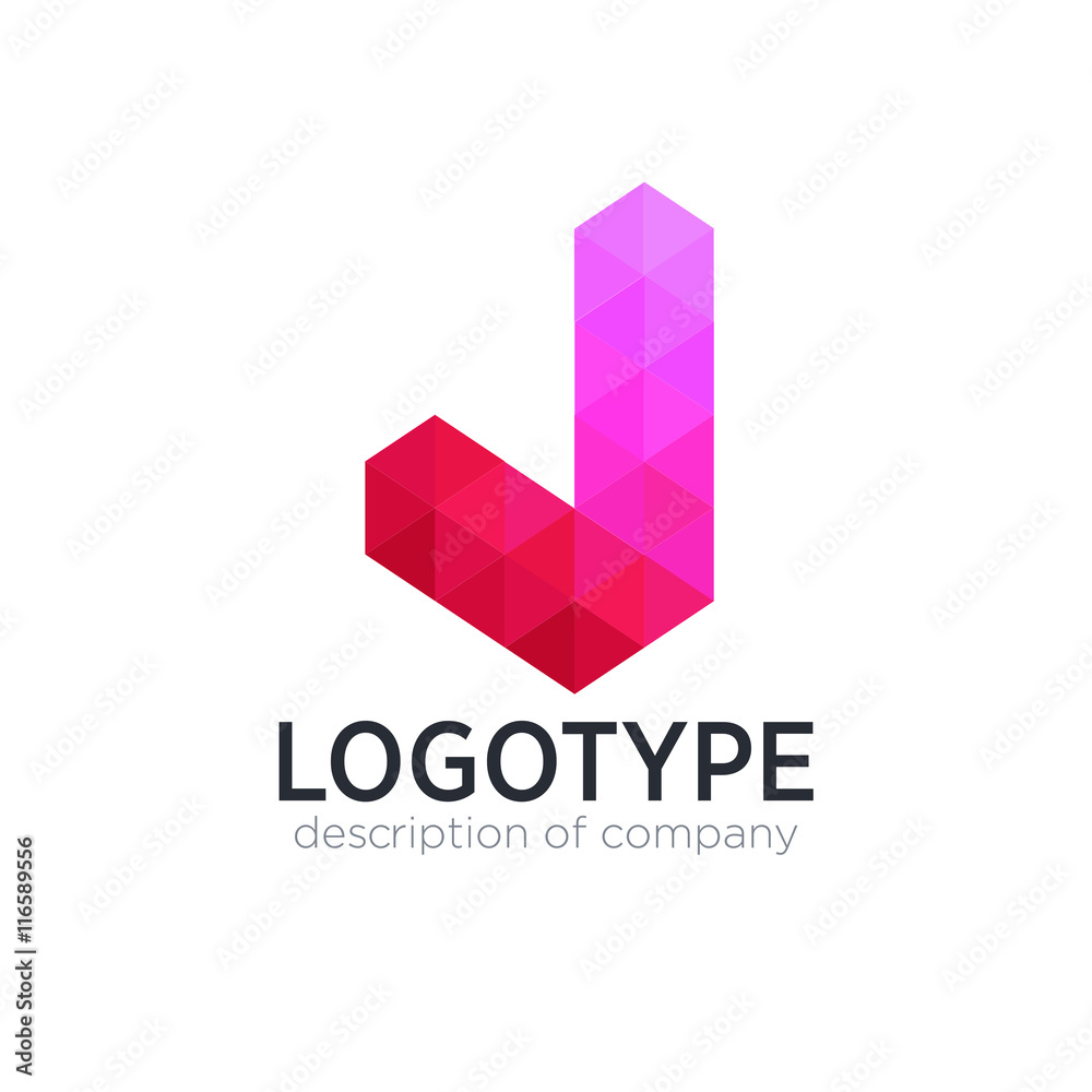 Letter J cube figure logo icon design template elements Letter J cube figure logo icon design template elements