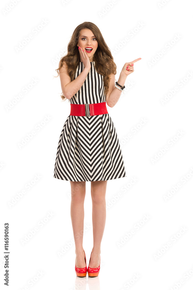 Excited Elegant Woman Pointing Excited Elegant Woman Pointing