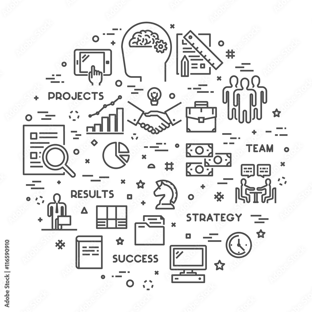 Round line concept for consulting. Round line concept for consulting.