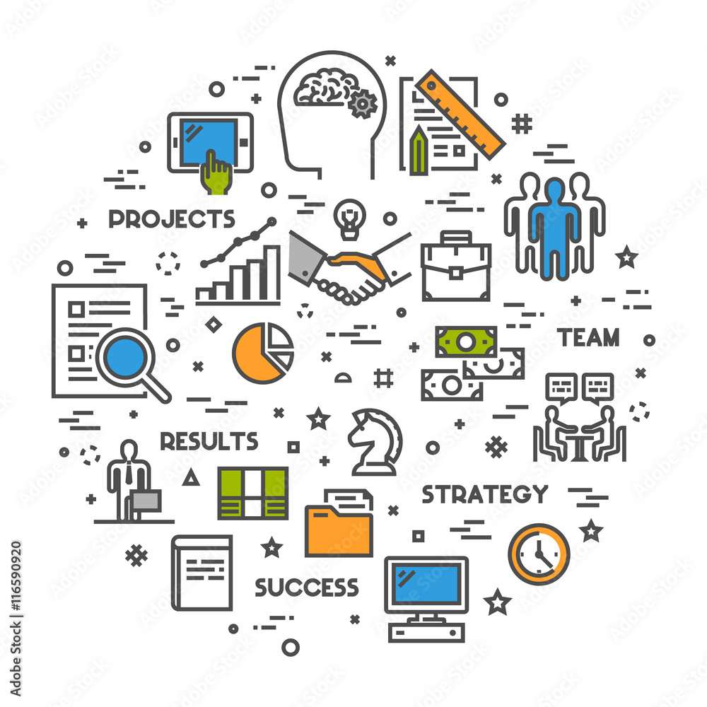 Round line concept for business consulting Round line concept for business consulting