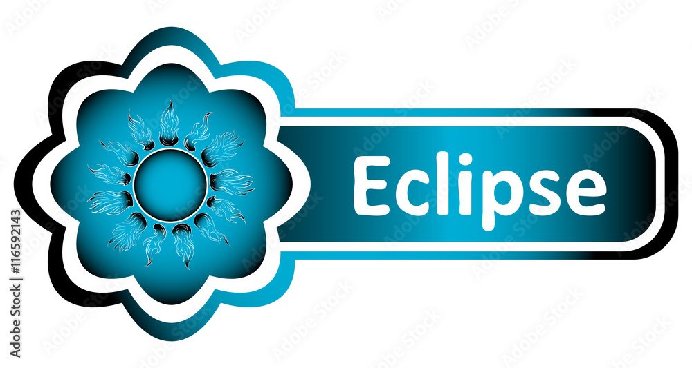 Double icon blue solar eclipse Double icon blue solar eclipse