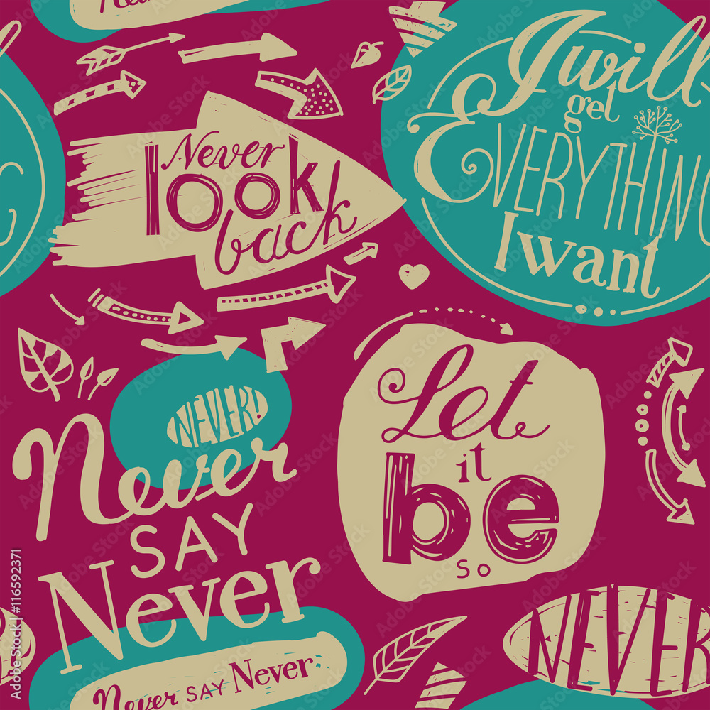 Fototapeta premium Seamless pattern of the letterings