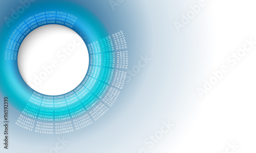 Vector abstract background with circular binary code