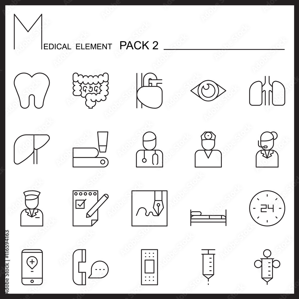 Medical line icons.Mono outline icons pack 2. Medical line icons.Mono outline icons pack 2.