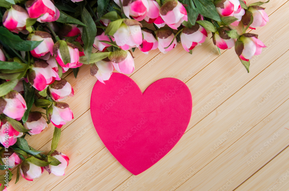 Roses and heart shape card for your message Roses and heart shape card for your message