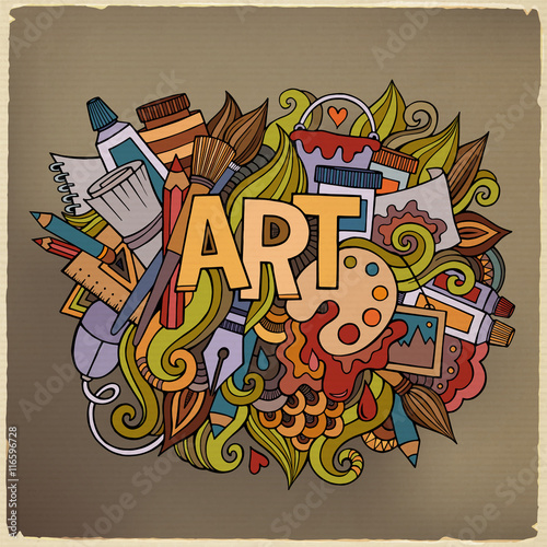 Art hand lettering and doodles elements.