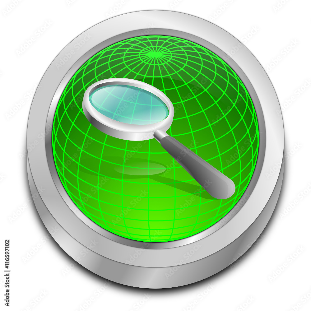 magnifying glass button - 3D illustration magnifying glass button - 3D illustration