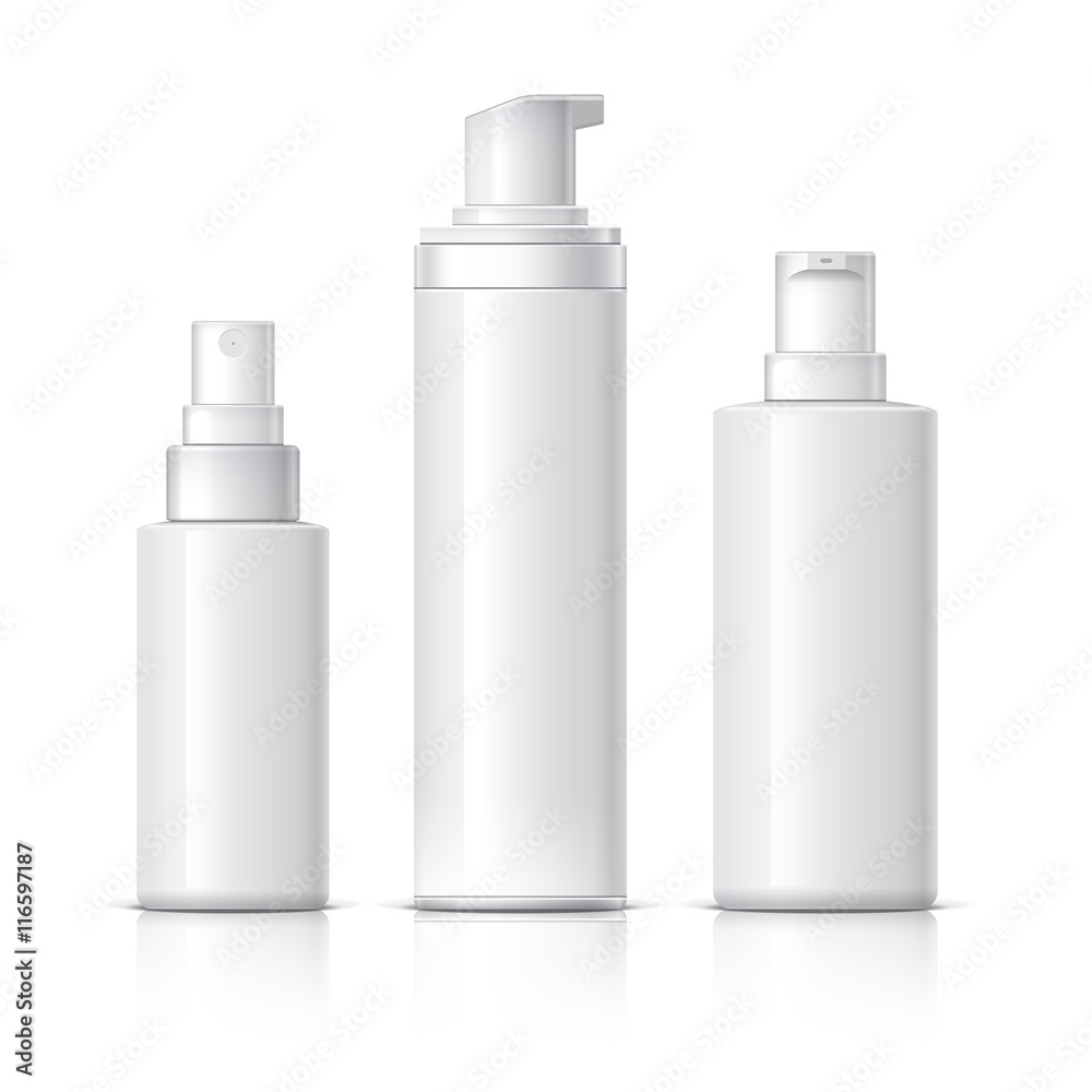 Realistic Cosmetic bottle can sprayer container. Realistic Cosmetic bottle can sprayer container.