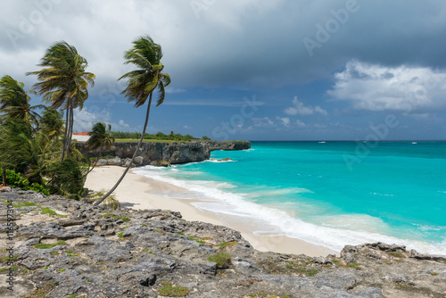 tropical beach Bottom Bay on the caribbean island Barbados