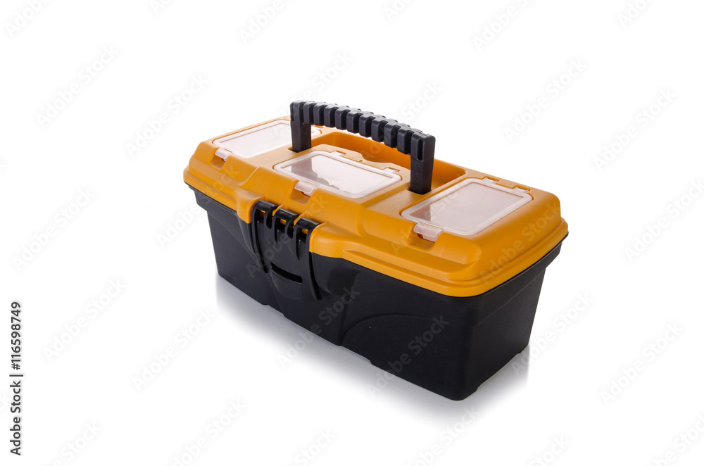 Toolkit box isolated on the white background Toolkit box isolated on the white background