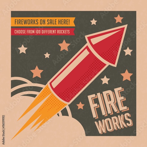 Vintage fireworks poster