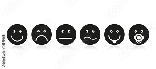 Smileys Icons Emotions black