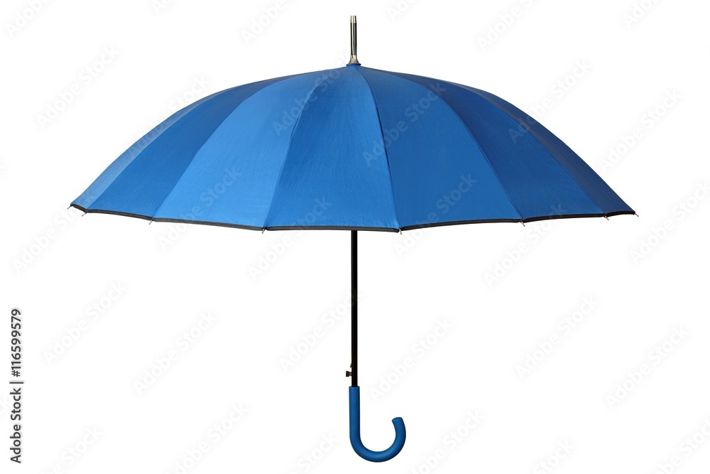 Blue umbrella on white Blue umbrella on white