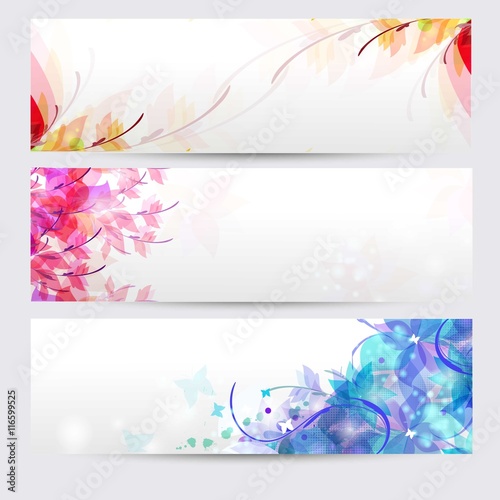 Floral seasons background banners 