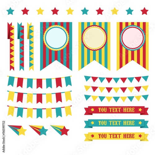 Circus decorations graphic elements