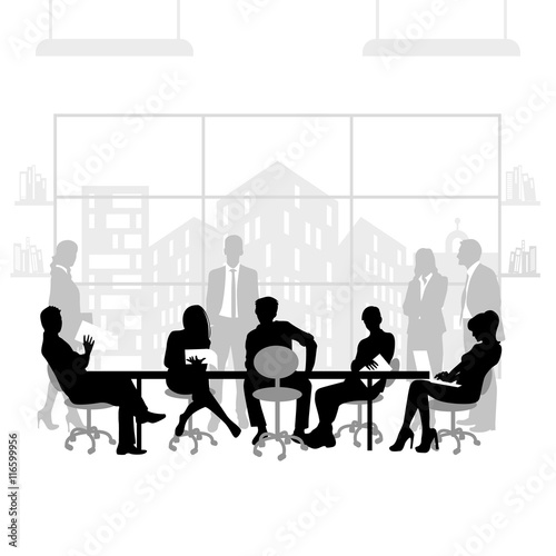 Business meeting silhouettes