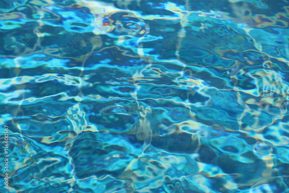 Fototapeta premium Blue background from water in swimming pool