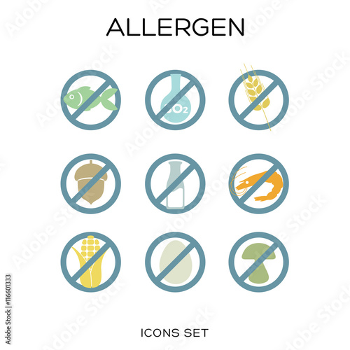 allergen free icon set