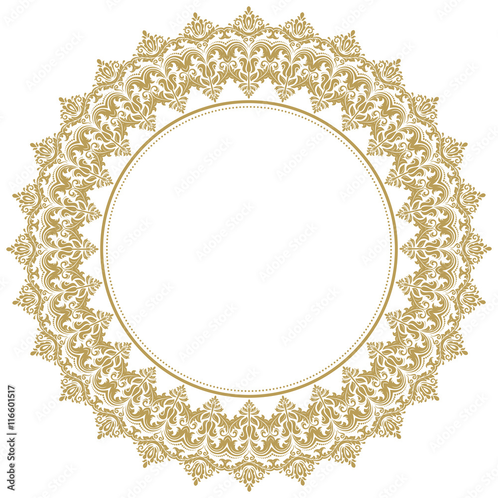 Floral Modern Vector Round Frame