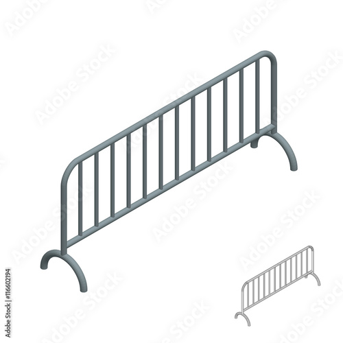 Barricade.3d Vector illustration.3d isometric style.