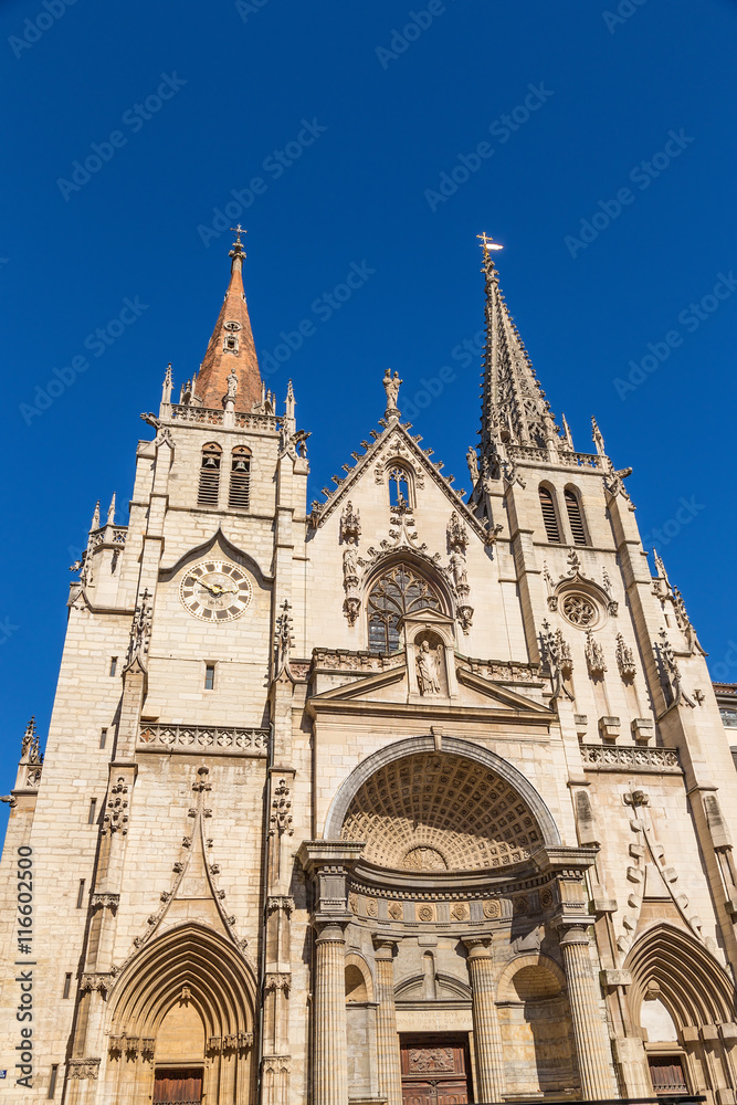 Lyon, France. The facade the Church of Saint-Nizier