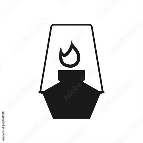 Laboratory burner symbol simple icon on background