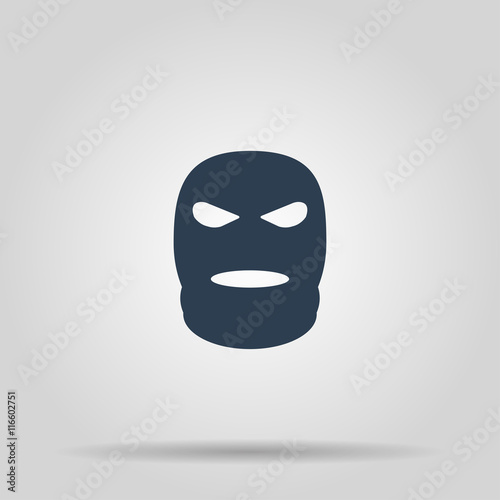 Balaclava terrorist military mask simple icon.
