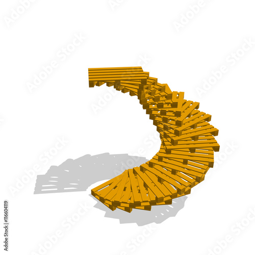 Spiral stairway from wooden...