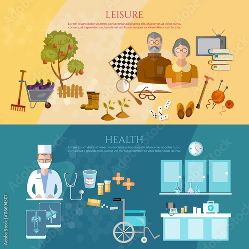 Nursing home banners pension hobbies social care