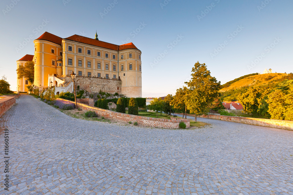 Palace in the historic town of Mikulov in Moravia, Czech Republic.