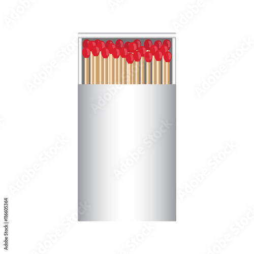 full matchbox white with matches vector illustration