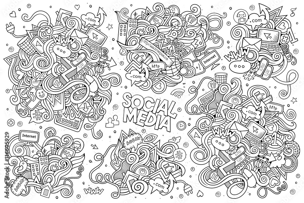 Sketchy vector hand drawn Doodle cartoon set of objects Sketchy vector hand drawn Doodle cartoon set of objects