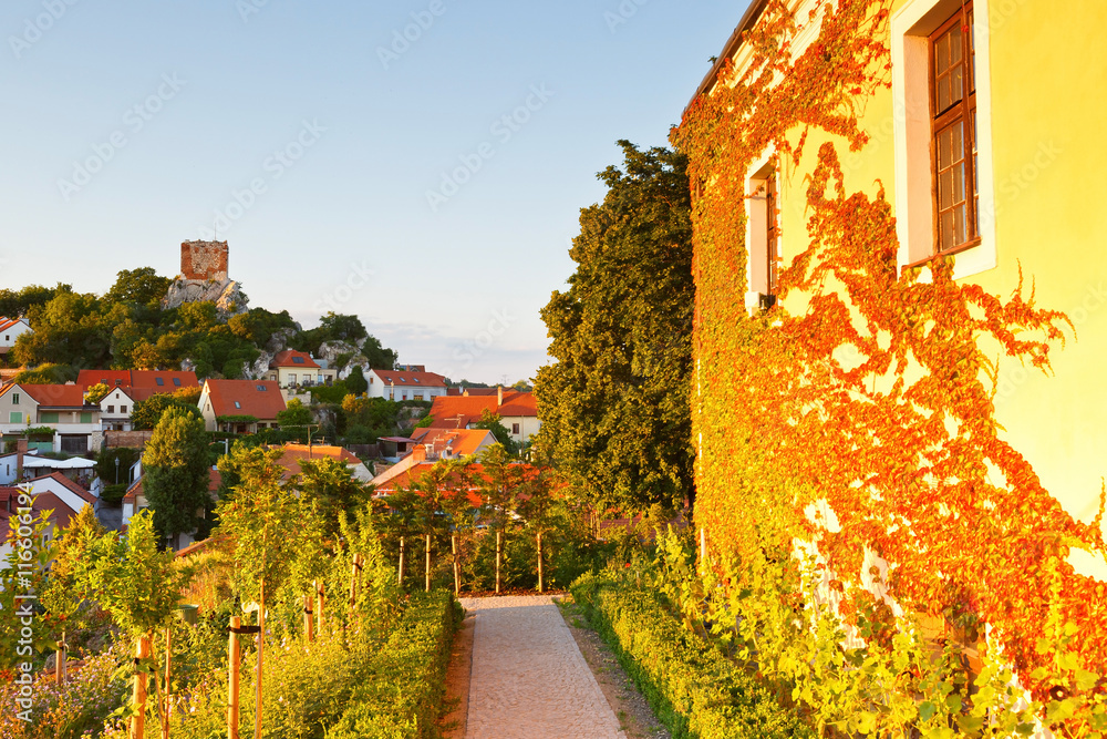 Buildings in the palace complex in the historic town of Mikulov in Moravia, Czech Republic.