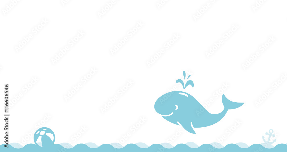 Naklejka premium Wal Silhouette