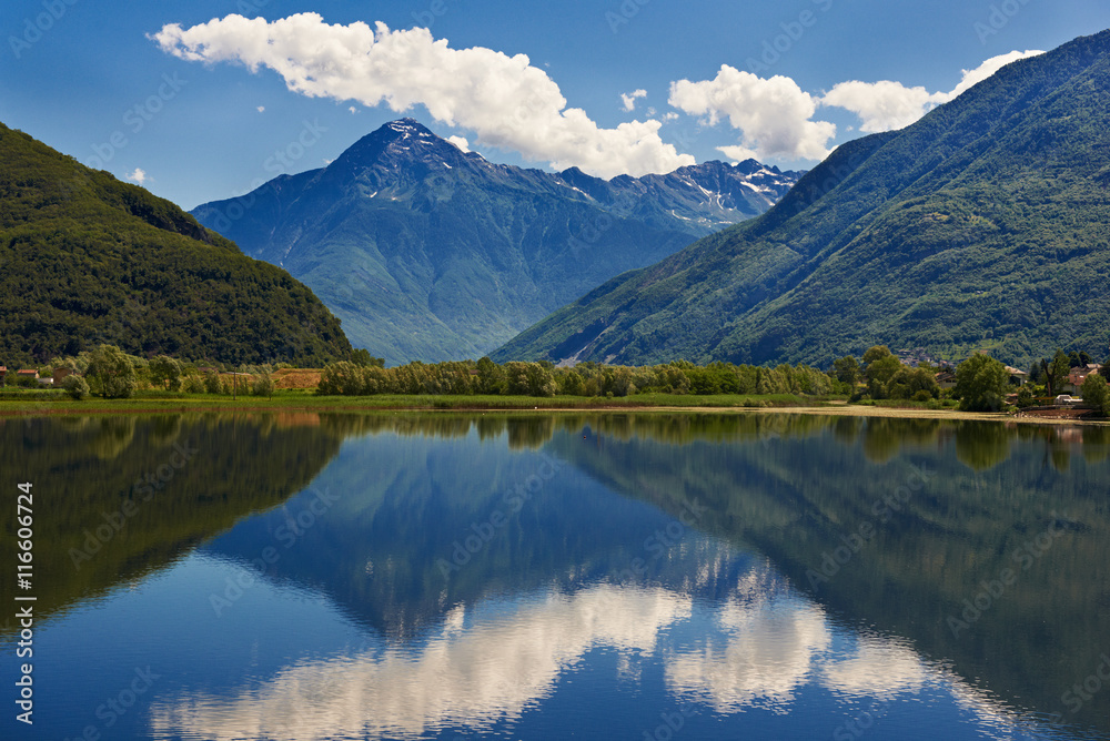 mountain lake in alps