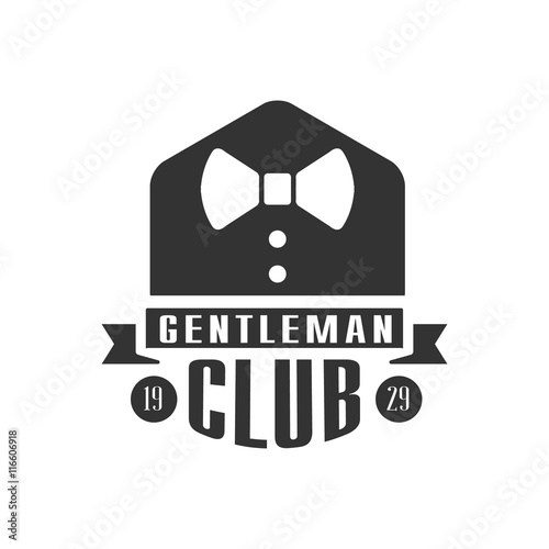 Gentleman Club Label Design WIth Bow Tie