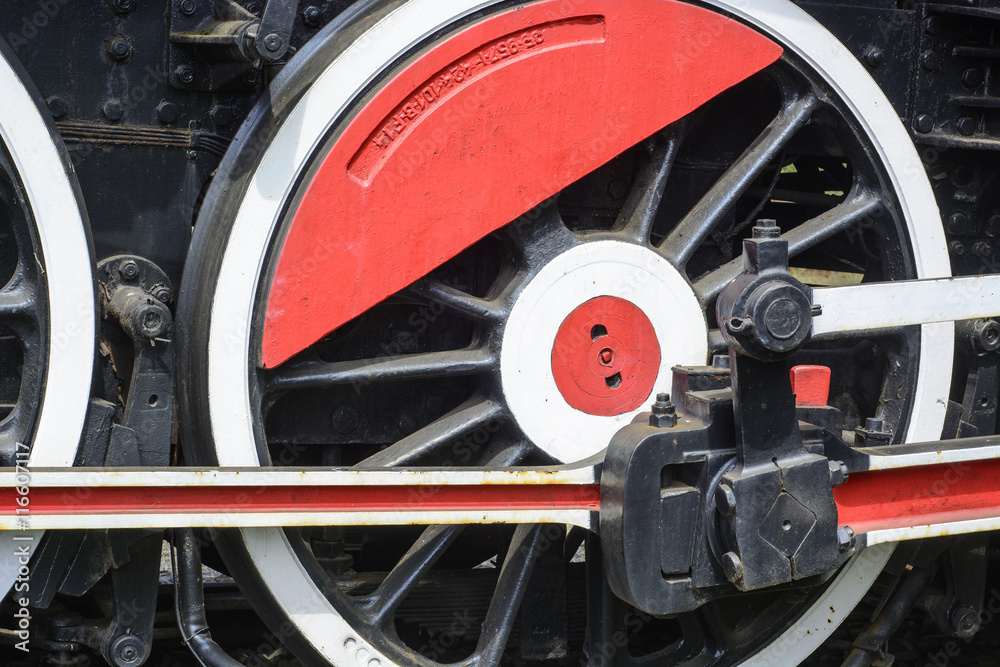 Old steam locomotive wheel