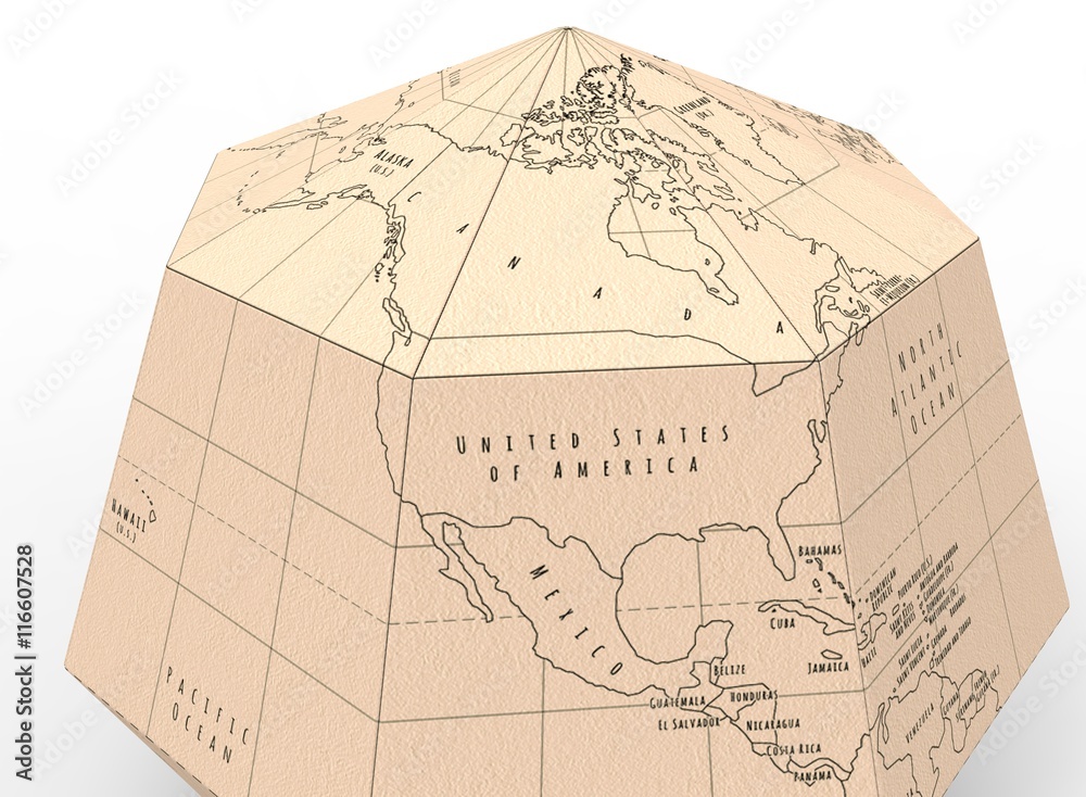 Obraz premium 3d illustration of paper globe. white background isolated. travel around the world. icon for game web.