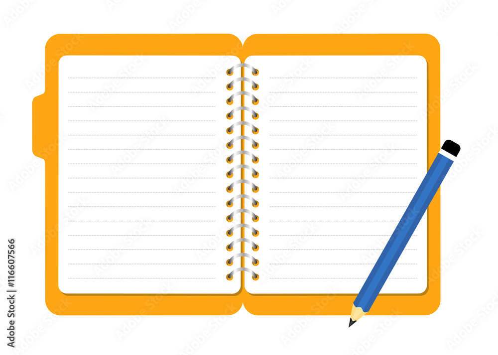 Open File Folder And Pencil Open File Folder And Pencil