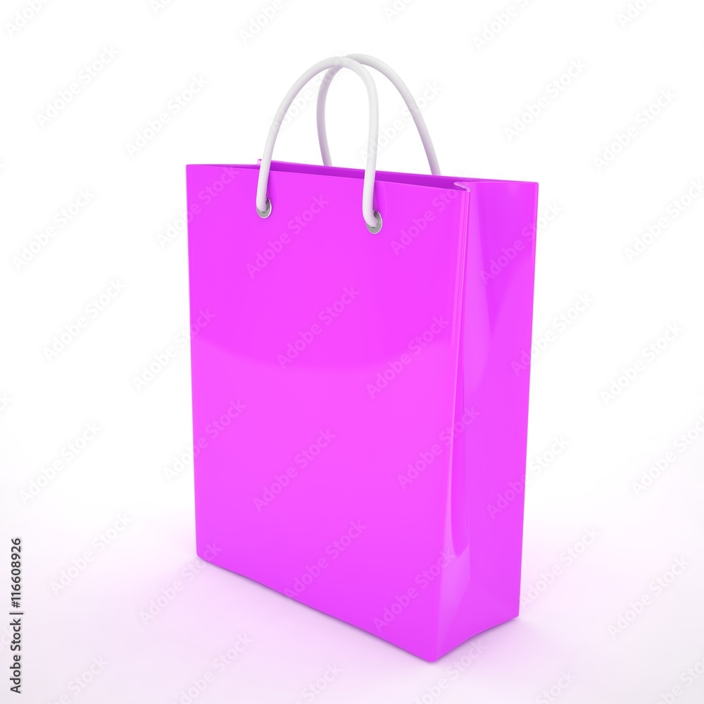 Paper Shopping Bag isolated on white background. 3d rendering. Paper Shopping Bag isolated on white background. 3d rendering.