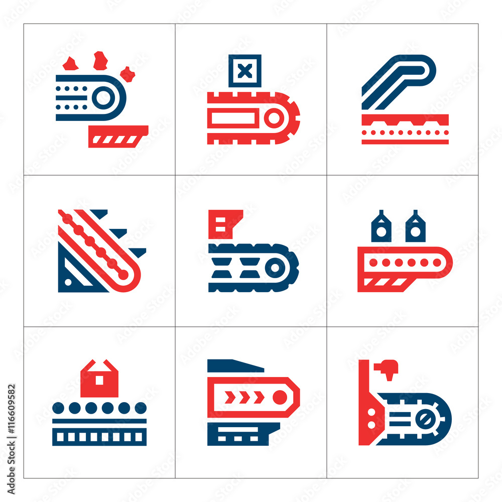 Set color icons of conveyor
