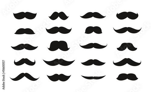 Moustache isolated on white background. Vector illustration