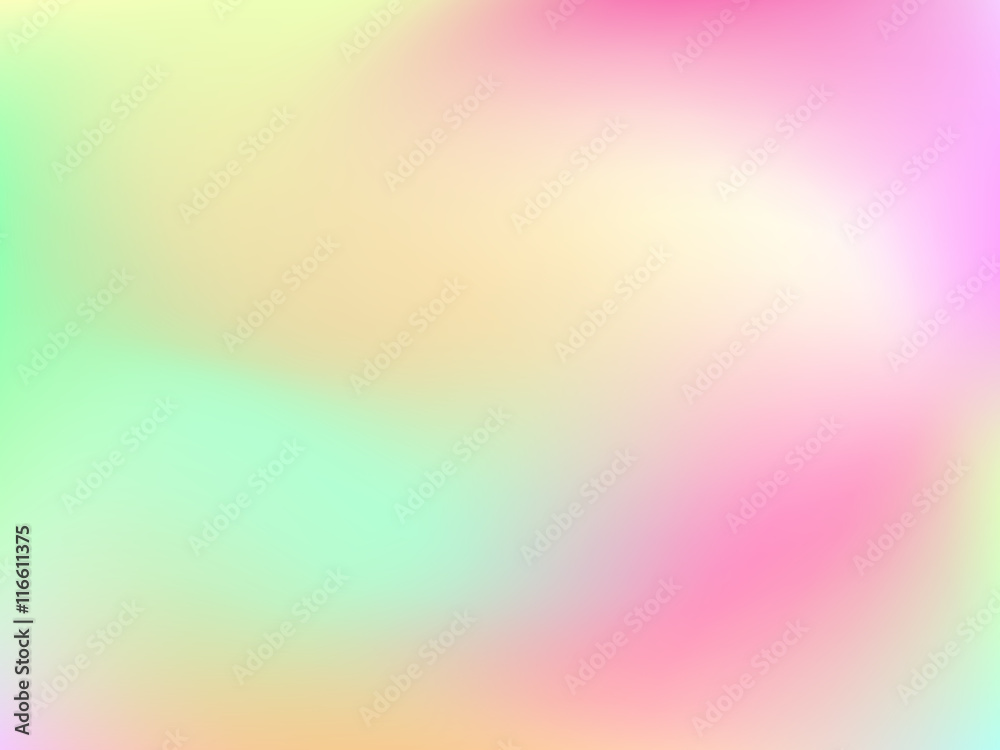 Abstract horizontal blur gradient background with trend pastel pink, pale, green, yellow, cyan and blue colors for deign concepts, wallpapers, web, presentations and prints. Vector illustration.