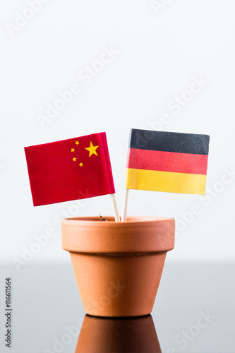 Photography flags of germany and china