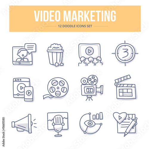 Video Marketing Doodle Icons