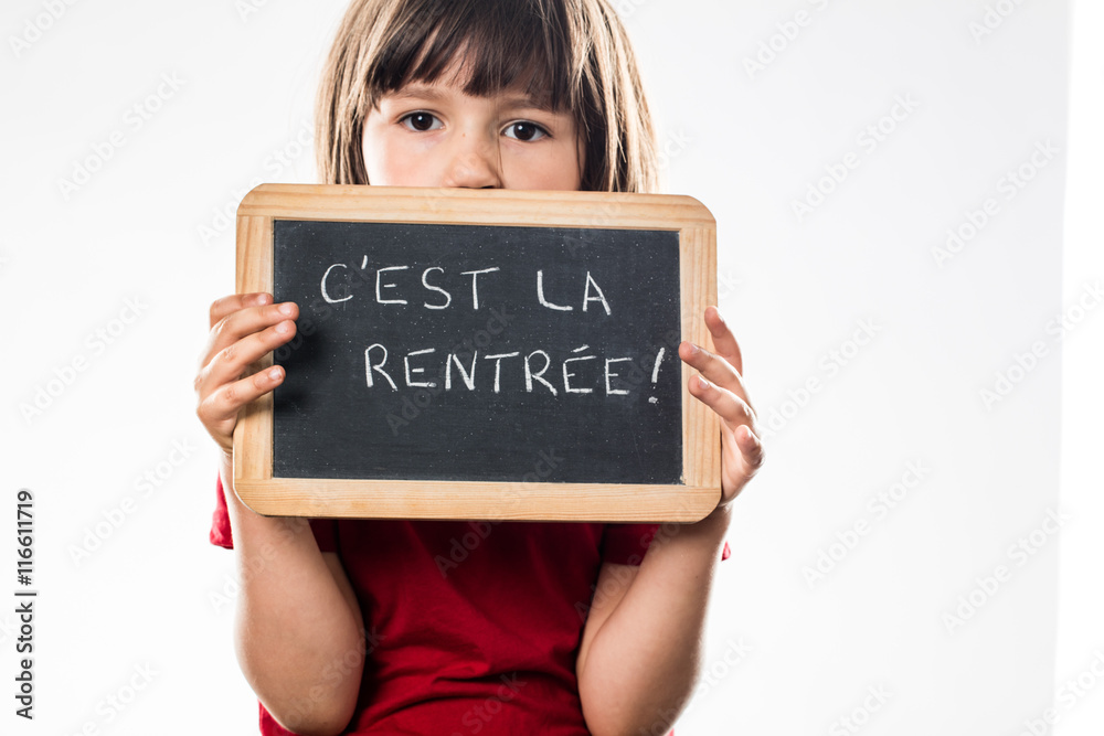 thinking kid hiding behind writing slate for back to school thinking kid hiding behind writing slate for back to school